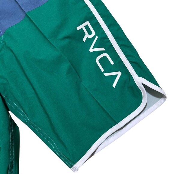 RVCA Mens Size 29‎ Eastern Green Blue Colorblock Stretch Swim Boardshorts NWT - Picture 3 of 7